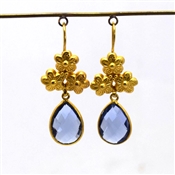 Blue Topaz Gemstone Dangle Fashion Earring