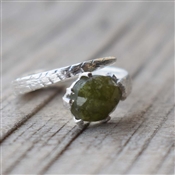 Green Garnet Ring Solid 925 Sterling Silver Ring Statement Rings Gift For Her