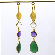 Multi Gemstone Dangle Fashion Earring 