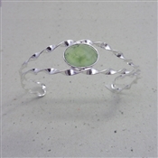 925 Sterling Silver Prehnite Bangle