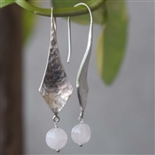 Wholesale Price Rose Quartz Gemstone Dangle Earring 925 Sterling Silver Dangle Woman's Earring
