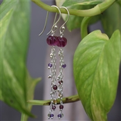 MULTI TURMALINE BEADS Hanging Style Silver Handcrafted Earring