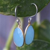 ACQUA CHALCEDONY Gemstone Handcrafted 925 Silver Earring