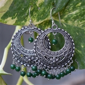 GREEN ONYX BEADS 925 Silver Earring Gift For Her Earring