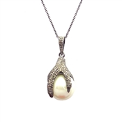 Eagle Claw Pear diamond 925 Sterling silver Necklace