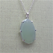 Aqua chalcedony Silver Necklace