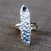 Handmade Leaf Shape Attractive Woman Ring Wholesale 925 Sterling Silver New Lapis Gemstone Ring