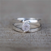 New Arrival Hot Sale Rainbow Moonstone Sterling Silver Gemstone Ring