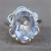 Designer White Crystal Gemstone New Arrival Wholesale Sterling Silver Gemstone Ring