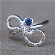 Hot Selling Deep Blue Sapphire Gemstone Ring Solid 925 Sterling Silver Ring