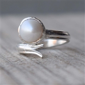 PEARL Stackable Designer Ring Natural Ring Solid 925 Sterling Silver Ring