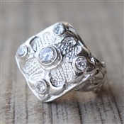 WHITE CZ Gemstone Latest Design Wholesale Silver Handcrafted Ring Gift For Her