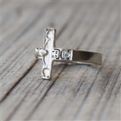 Plain Cross 925 Sterling Silver Handcrafted Ring Gift For Her