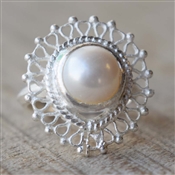 PEARL Gemstone Creative Ring Design Wholesale Silver Ring