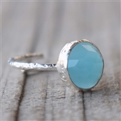 ACQUA CHALCEDONY Hot Selling Silver Ring Gift For Her