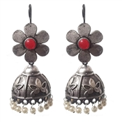 Jaipur women's traditional silver plated oxidized Earring