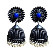 Blue Sun Flower Zhumka Earring